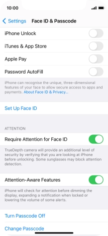 Press Turn Passcode Off and key in the phone lock code. Press Turn Passcode Off and key in the phone lock code.