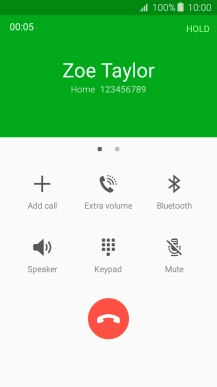 Press the end call icon.