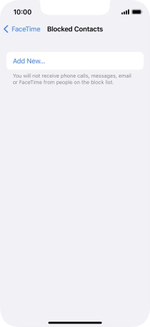 Press Add New... and follow the instructions on the screen to block a contact.