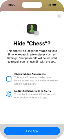 Press Hide App.