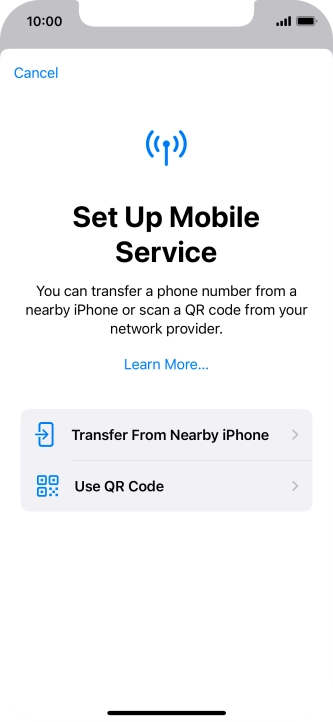 Press Use QR Code.