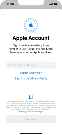 Press Email or Phone Number and key in the username for your Apple ID.