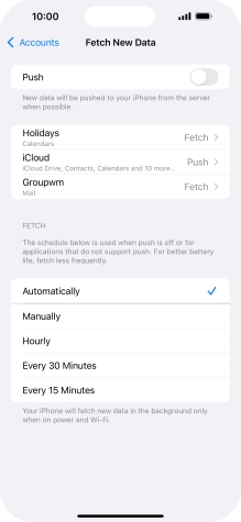 If you turn off the function, press the required setting.