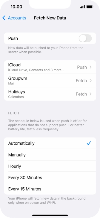 If you turn off the function, press the required setting.