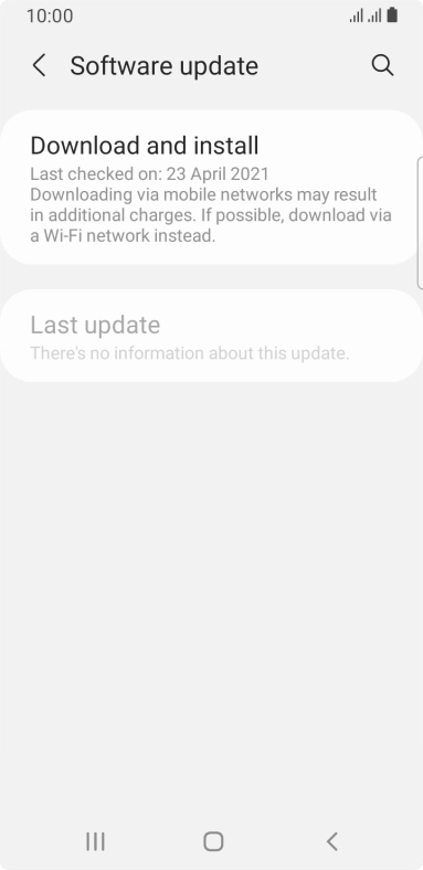 Press Download and install. If a new software version is available, it's displayed. Follow the instructions on the screen to update the phone software.