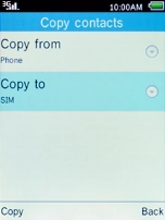 Select Copy to and press the Left selection key.