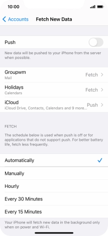 If you turn off the function, press the required setting.