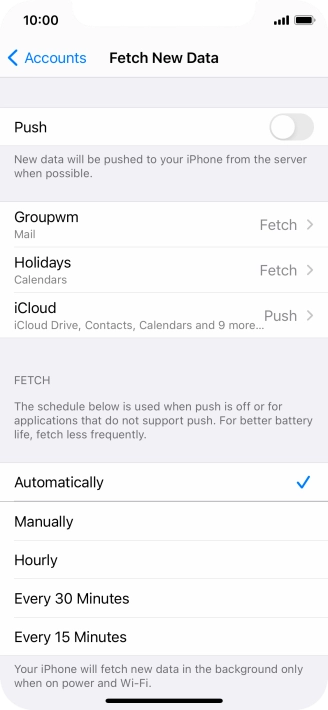 If you turn off the function, press the required setting.