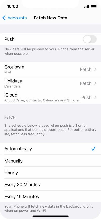 If you turn off the function, press the required setting.