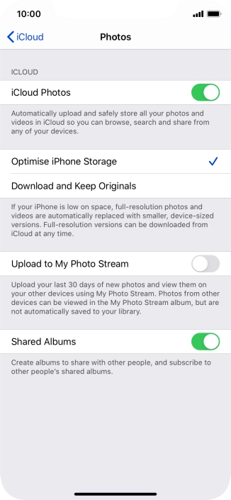 Press the indicator next to 