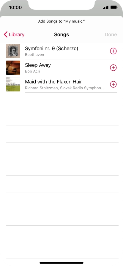 Go to the required category and press the required audio file.