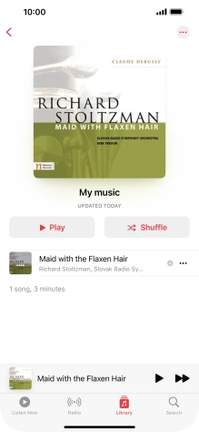 Press the song title.