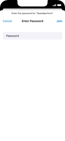 Key in the password for the Wi-Fi network and press Join. Key in the password for the Wi-Fi network and press Join.