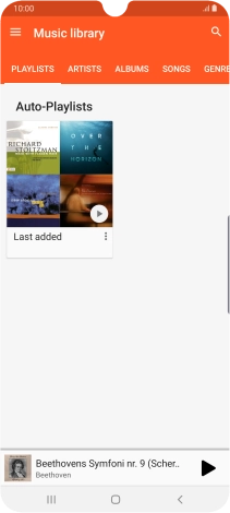 Press the required category and go to the required audio file.