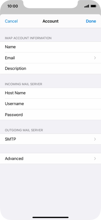 Press SMTP.