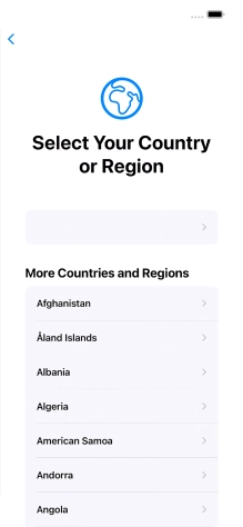 Press the required country or area.