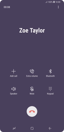 Press the end call icon. Press the end call icon.