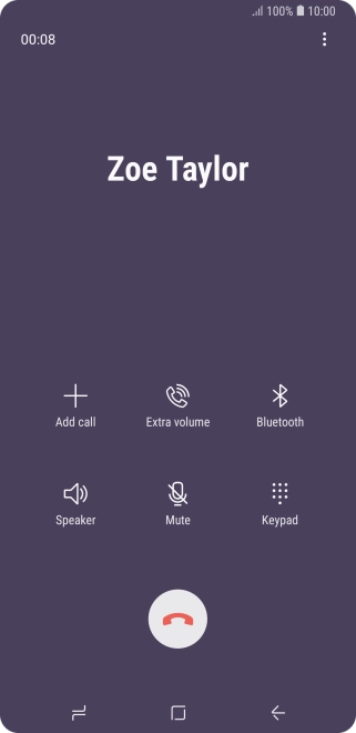 Press the end call icon. Press the end call icon.