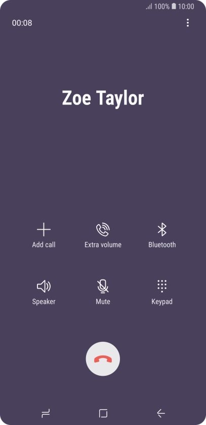 Press the end call icon. Press the end call icon.