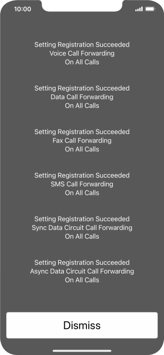 Press Dismiss. Press Dismiss.