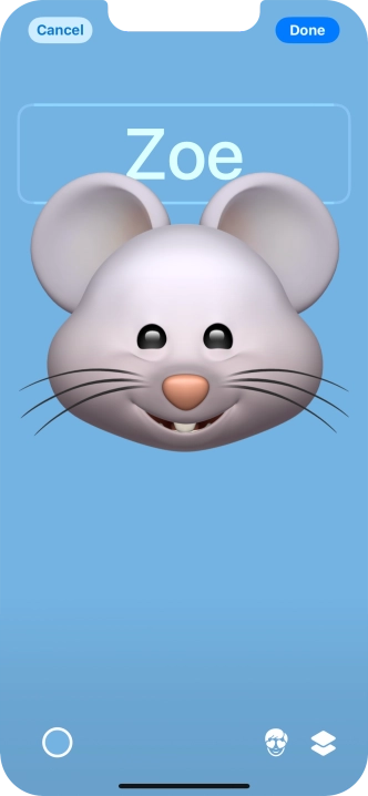 Press the name field and follow the instructions on the screen to select the required font and colour for your name on the Contact Poster.