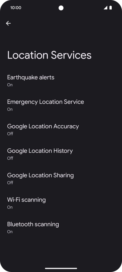 Press Google Location Accuracy.