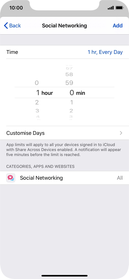 Press Customise Days.