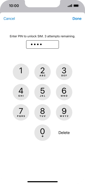Key in your PIN and press Done.