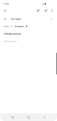 Press the text input field and write the text for your email message.