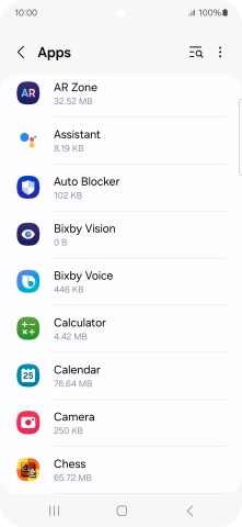Press the required app.