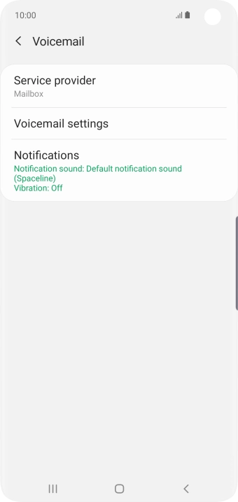 Press Voicemail settings.