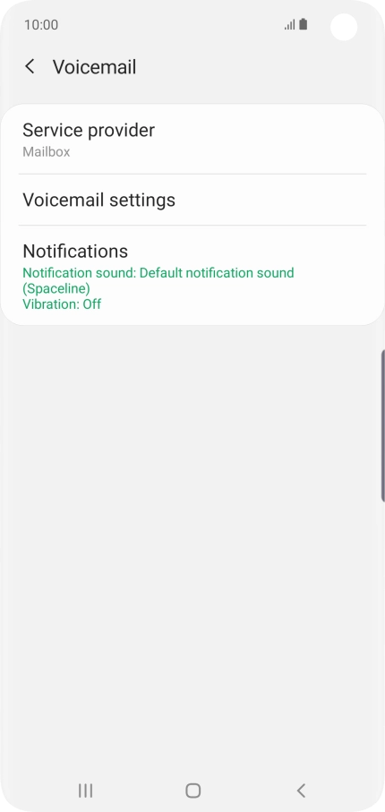 Press Voicemail settings.