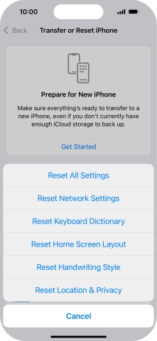 Press Reset Network Settings.