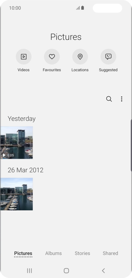 Press Albums and go to the required folder.