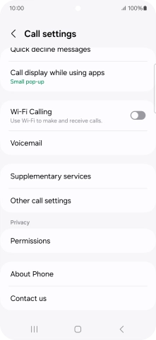 Press Supplementary services.