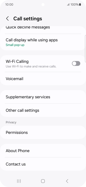 Press Supplementary services.