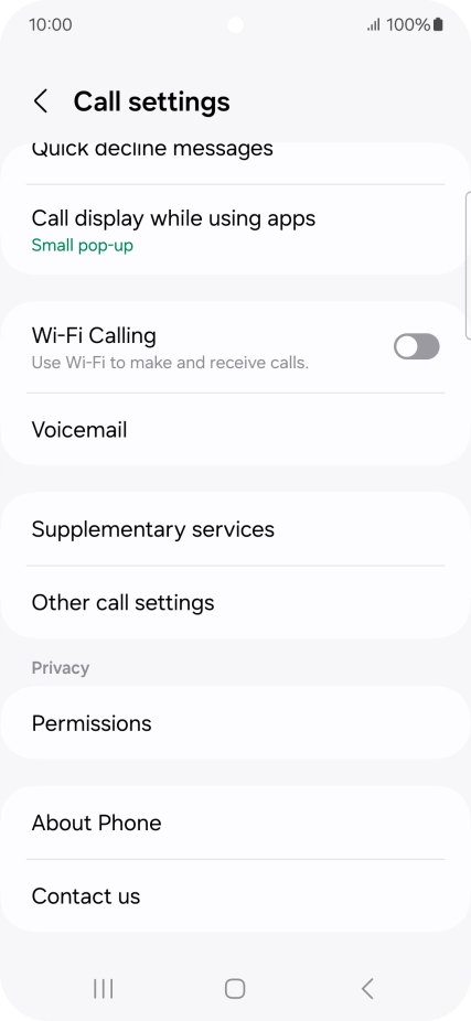 Press Supplementary services.