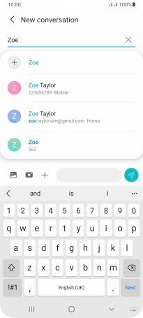 Press the required contact.