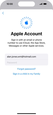 Press Password and key in the password for your Apple ID.