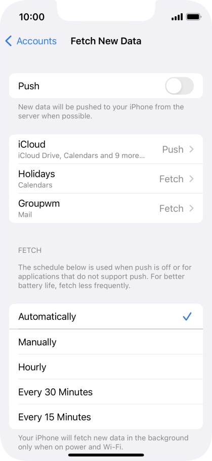 If you turn off the function, press the required setting.