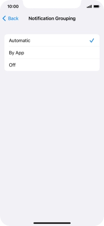 Press the required setting. Press the required setting.