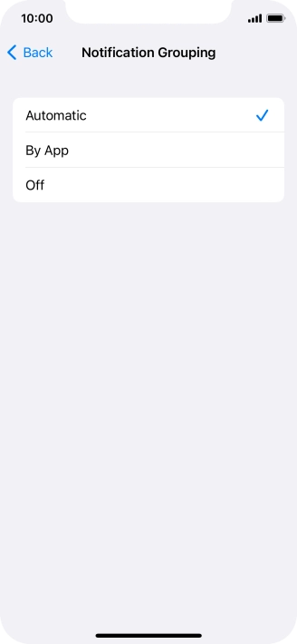 Press the required setting. Press the required setting.