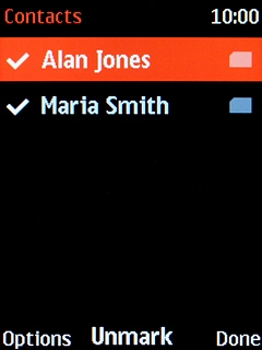 Press the Right selection key.