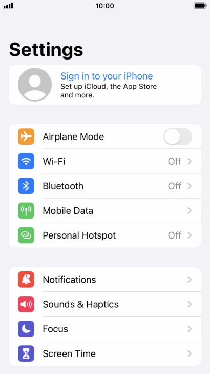 Press Sign in to your iPhone.