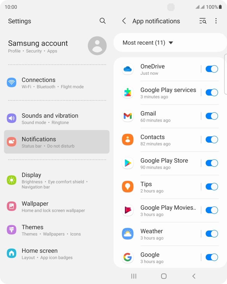 Press the drop down list.
