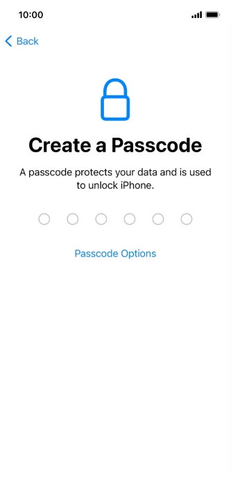 Press Passcode Options.