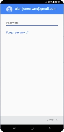Press Password and key in the password for your Google account.
