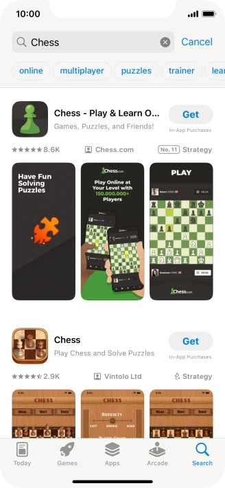 Press the required app.