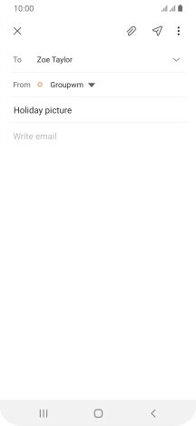 Press the text input field and write the text for your email message.