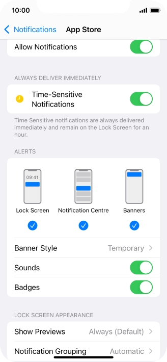 Press the indicator next to 